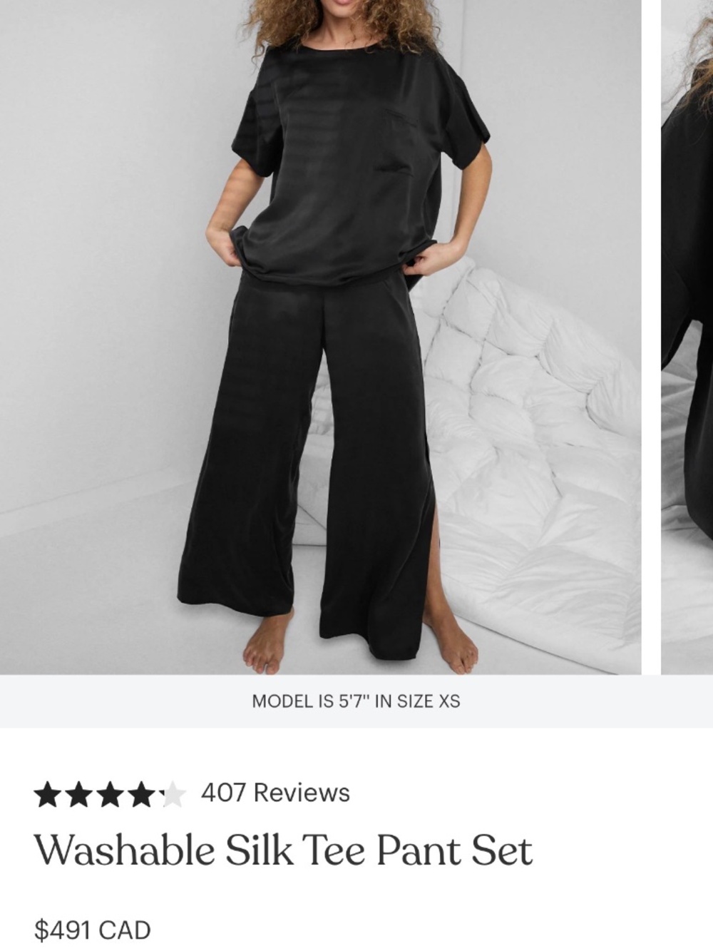 Lunya Washable Tee Pant Silk Set